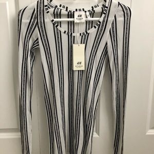 H&M Studio S/S 2017 Silk Striped Love Long Sleeve